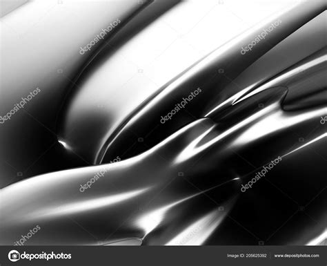 Elegant Geometric Minimalistic Chrome Background Curved Wave Lines ...