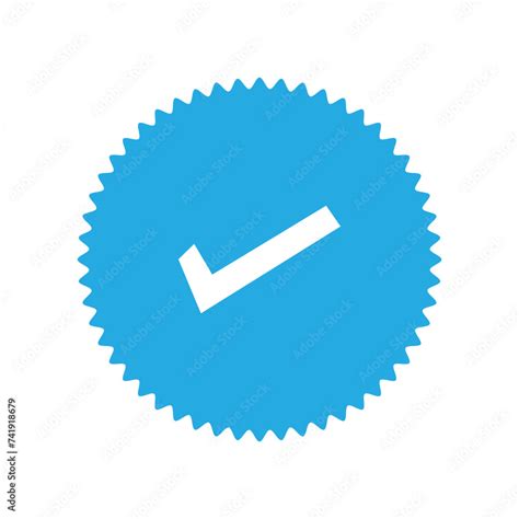 Blue Check Mark Icon Vector Design Profile Verified Badge Isolated On