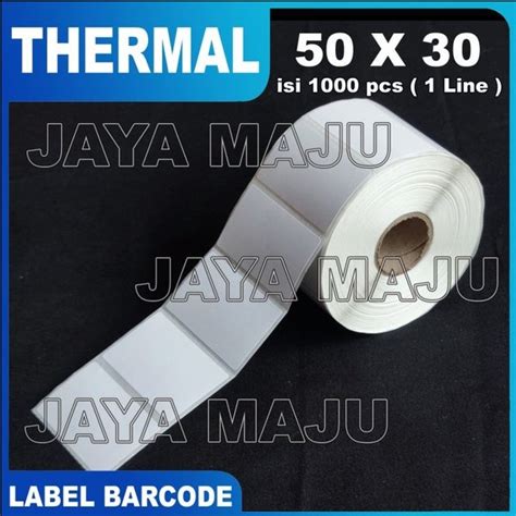 Jual LABEL BARCODE THERMAL 50 X 30 DIRECT THERMAL 1 LINE PERFORASI