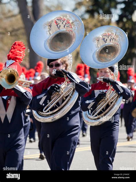 High school marching band sousaphone player - USA Stock Photo - Alamy