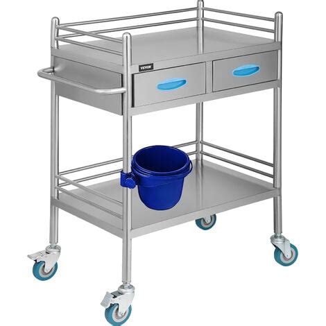 Vevor Chariot De Laboratoire Inox Service Table Roulante Desserte