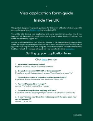 Fillable Online Visa Application Form Guide Inside The Uk Fax Email