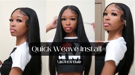 MIDDLE PART QUICK WEAVE INSTALL Ft Ula Hair YouTube