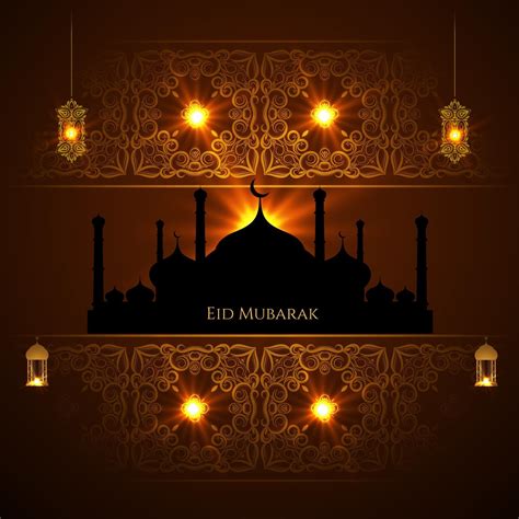 Abstract Eid Mubarak Islamic Vector Background Design Vector