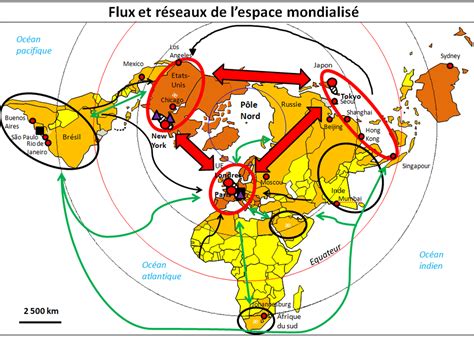 Croquis de synthèse La mondialisation en fonctionnement Flux et