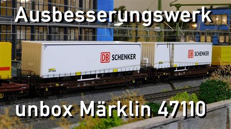 Ausbesserungswerk H0 Märklin unbox 47110 Tragtaschenwagen DB Schenker