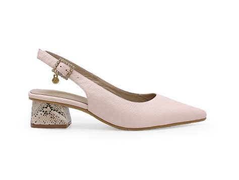 Zapatilla De Tacon En Cuero Nude Calzado Patricia