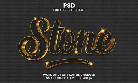 Premium PSD Stone Luxury 3d Editable Text Effect Premium Psd With