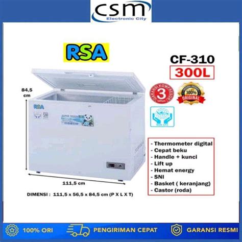 Jual Chest Freezer Rsa Cf Box Lemari Pembeku Liter Original