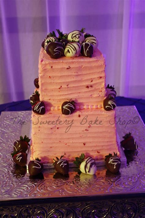 Two Tier Square Groom S Cake With Chocolate Covered Strawberries And