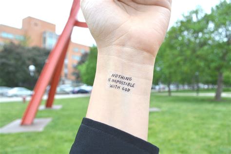 NOTHING IS IMPOSSIBLE Bible Tattoo - Etsy