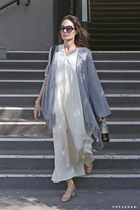 Angelina Jolies White Summer Dress Popsugar Fashion Photo 2