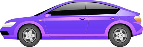 Futuristic Purple Sedan Cartoon Isolated On White Isolated Transportation Technology Vector ...