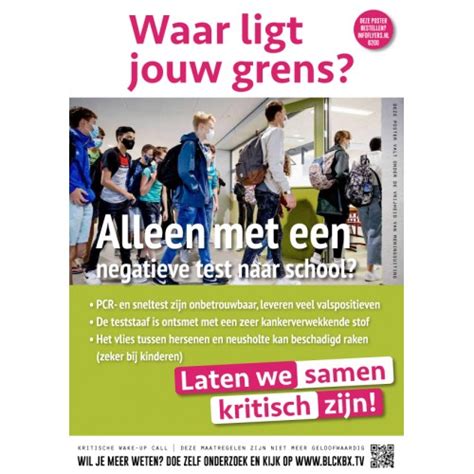 Poster Waar Ligt Jouw Grens Alleen Met Een Negatieve Test Naar School