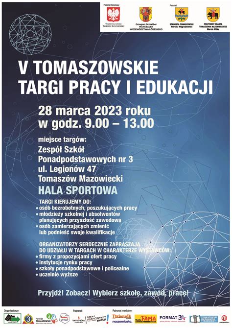 V Tomaszowskie Targi Pracy I Edukacji Zaproszenie Format 3A