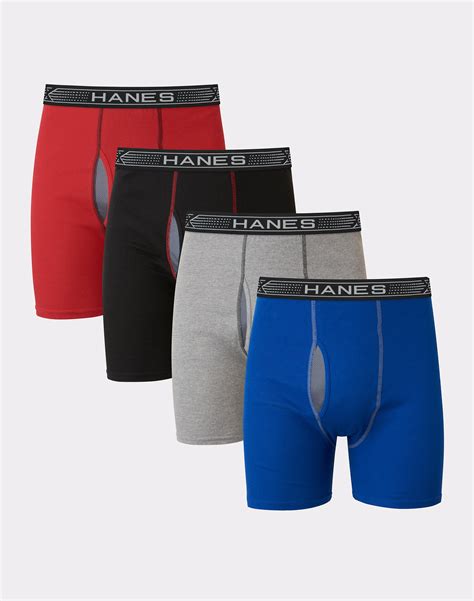 Hanes Mens X Temp® Cotton Boxer Briefs Assorted 4 Pack