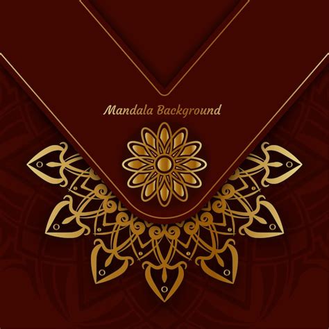 Premium Vector Mandala Background Simple Design Maroon And Gold