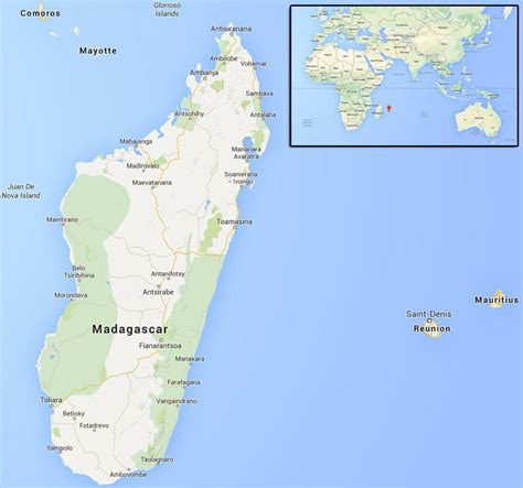 World Map Madagascar Island