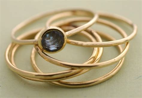 Gold stackable wedding bands