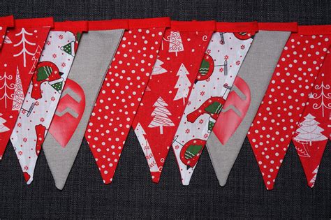 Banderines navideños de tela hechos a mano decoración de once Etsy España