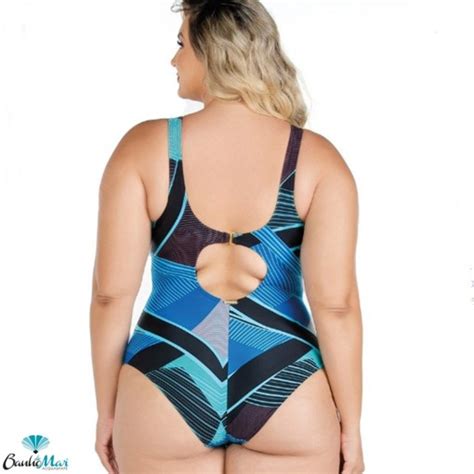 Maiô Modern Estampado Zero Barriga Banho de Mar