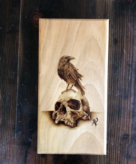 Nevermore The Raven Woodburn Pyrography Edgar Allan Poe Pyrography Pyrography Art