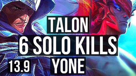 Talon Vs Yone Mid 1111 6 Solo Kills 17m Mastery 400 Games