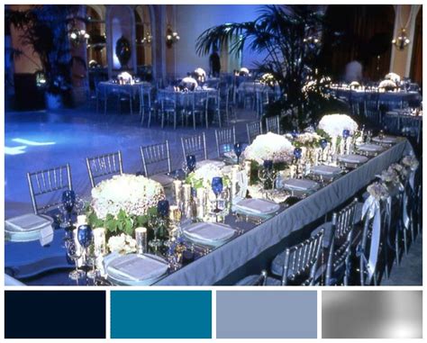 Midnight Blue Sapphire Denim And Silver Wedding Colour Scheme