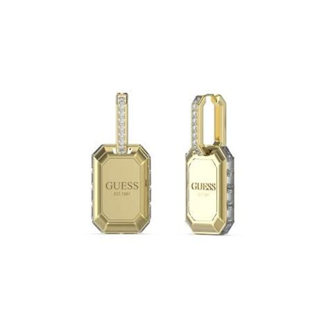 Boucles D Oreilles Hashtag Guess Acier Dor Pav Es De Zircons Cubiques