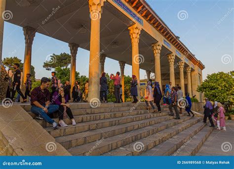 SHIRAZ IRAN JULY 8 2019 People Visit Tomb Of Hafez In Shiraz Ir