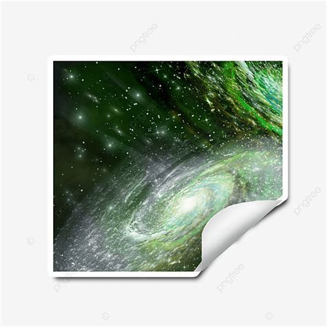 Pegatina Verde Cielo Estrellado Cósmico PNG Universo Cielo