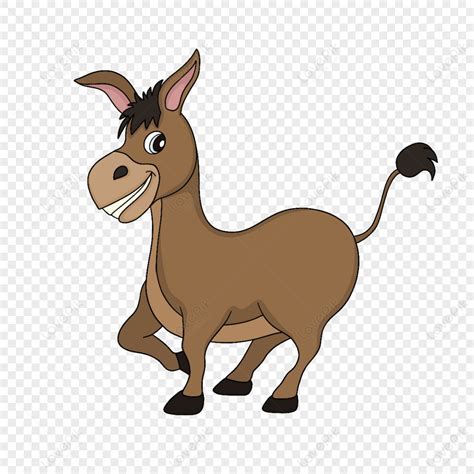 Happy Little Donkey Clipart,the Cartoon,cartoon,brown PNG Image And ...