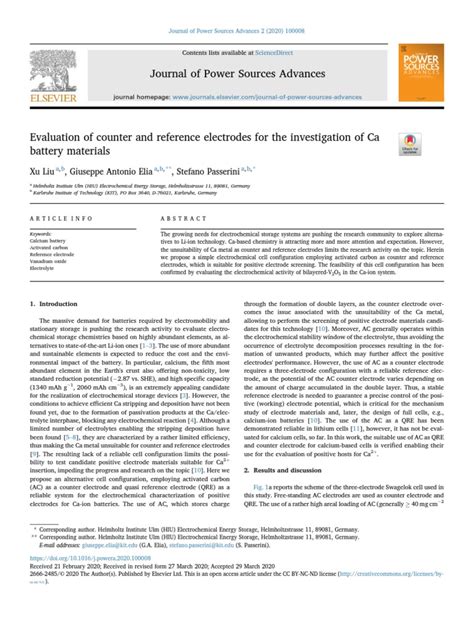 Evaluation of Counter and Reference Electrodes For | PDF ...