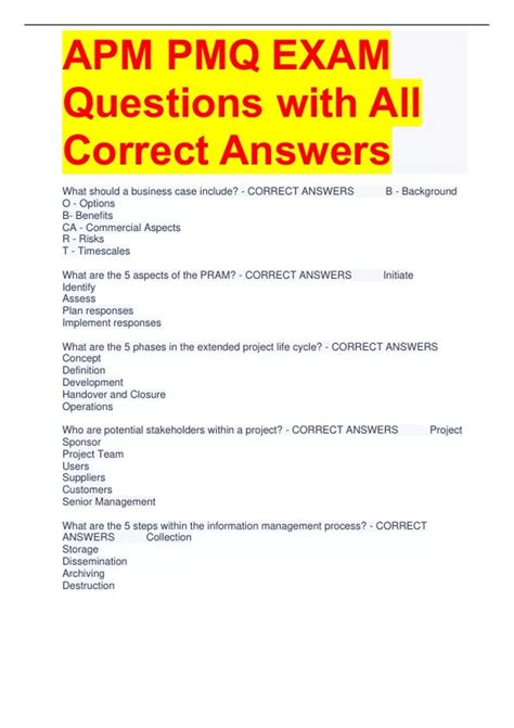 Apm Pmq Exam Questions With All Correct Answers Apm Stuvia Us