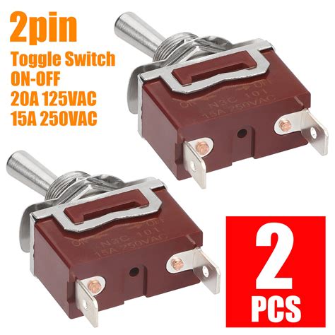 2 Pin Spst Heavy Duty Rocker Toggle Switch 20a 125v15a 250v Onoff For