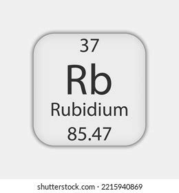 Rubidium Symbol Chemical Element Periodic Table Stock Vector (Royalty ...