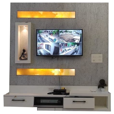 Grey and white Wall Mounted Wooden LED TV Unit at Rs 1300/sq ft in Bengaluru | ID: 24668306112