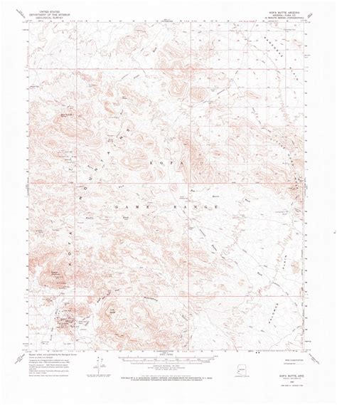 Kofa Butte Arizona 1962 1984 USGS Old Topo Map Reprint 15x15 AZ Quad