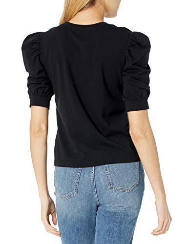 The Drop Women S Mariko Puff Sleeve Crew Neck Stretch