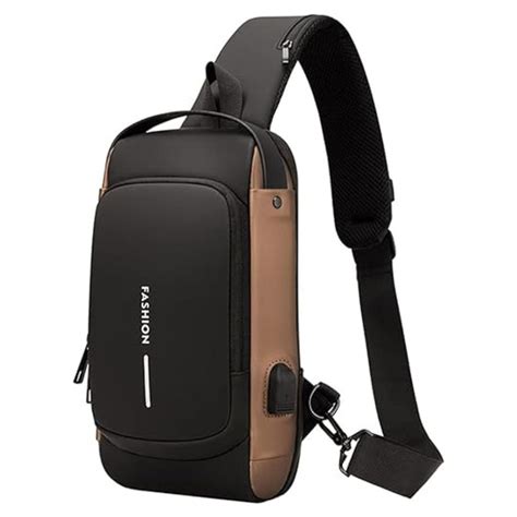 Ripley MOCHILA CRUZADA CON CLAVE ANTIRROBO IMPERMEABLE CARGA USB