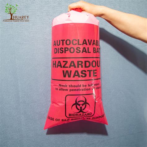 Disposable Heavy Duty Red Medical PP Red Biohazard Garbage Trash