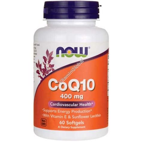 Coenzyme Q10 400 Mg 60 Softgels NOW Foods