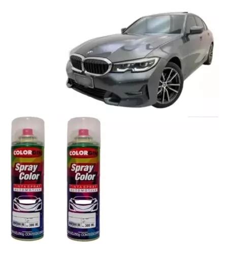 Tinta Automotiva Spray Cinza Mineral Bmw 300ml Verniz Frete grátis