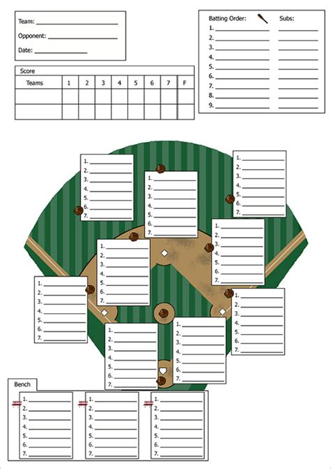 Excel Baseball Field Template