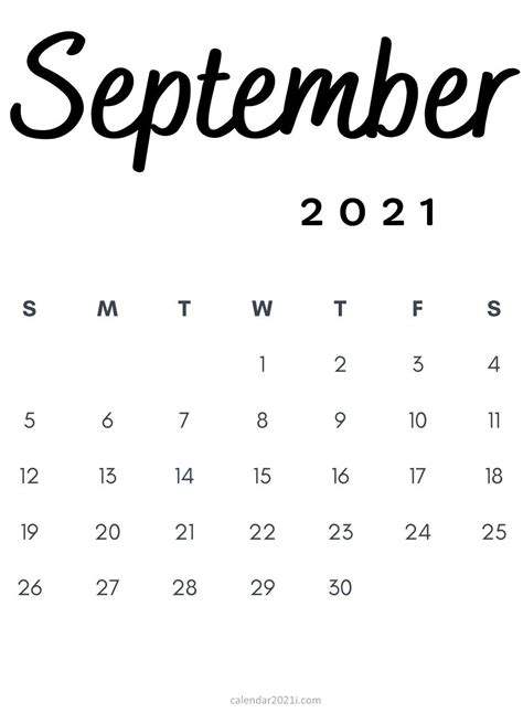 Cute September 2021 Calendar Printable It Our First 2021 Monthly