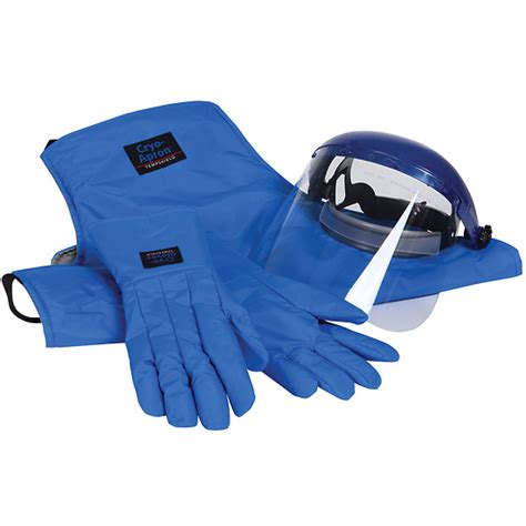 Cryogenic Safety Kit X Large Gloves 36 Long Apron And Face Shield From