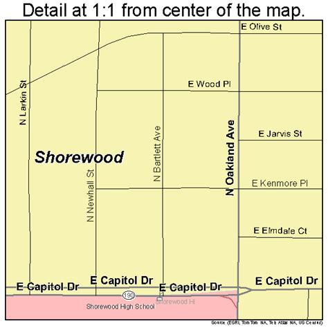 Shorewood Wisconsin Street Map 5573725