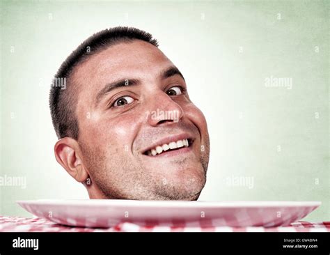 Head On Plate Stock Photo Alamy