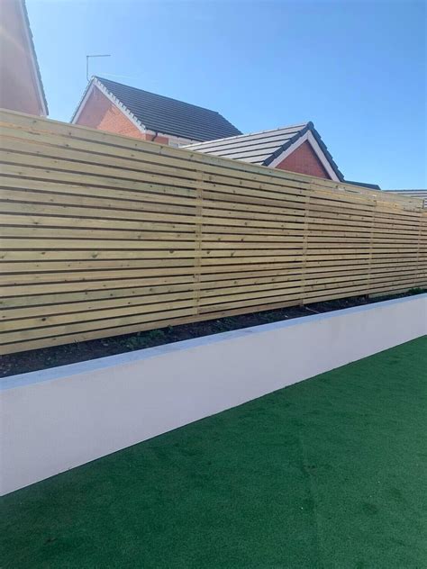 X Tanalised Timber Green Contemporary Fencing Battens Cheshire