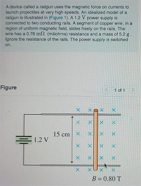 Solved A Device Called A Railgun Uses The Magnetic Force On Chegg